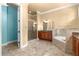 Bathroom with separate walk-in shower and soaking tub at 1653 Promenade Cir, Port Orange, FL 32129
