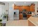Spacious kitchen with stainless steel appliances and beautiful tile floors at 191 Sedona Cir, Daytona Beach, FL 32124