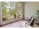 Serene screened patio offering a peaceful view of the backyard, complete with comfortable seating and a decorative rug at 191 Sedona Cir, Daytona Beach, FL 32124