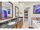 Elegant main bathroom with granite countertop and tub and shower combo at 19343 Moorgate St, Orlando, FL 32833
