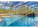The screened pool area features a rock waterfall, lush greenery, and plenty of room for relaxation and entertainment at 19343 Moorgate St, Orlando, FL 32833