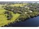 Beautiful aerial view showcasing the lush landscape and lakefront property at 2004 Quail Hollow Dr, Deland, FL 32720