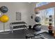 Weight room featuring dumbbells and balance balls, providing residents with options for strength and core training at 211 Duke Dr, Deland, FL 32724