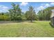 Expansive backyard featuring a mature tree, lush green grass, and a classic white picket fence at 226 Treeline Ln, Ormond Beach, FL 32174