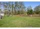 The ample-sized grassy backyard is bordered with a wooden fence and many trees at 2379 8Th Ave, Deland, FL 32724