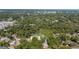 A wide aerial shot reveals homes amidst a sea of trees, highlighting the blend of urban and natural spaces at 248 S Virginia Ave, Deland, FL 32724