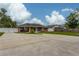 Long driveway leading to a brick single story home with a screened in porch at 3210 Whitehorse Ct, Deltona, FL 32738