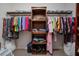 Organized walk-in closet featuring shelves, hanging rods and carpeted floors, providing ample storage space at 3357 Black Willow Trl, Deland, FL 32724