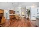 Dining area with built-in cabinets and a view of the kitchen at 3357 Black Willow Trl, Deland, FL 32724