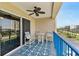 Private balcony offers seating area, with fantastic views of the beach and surrounding area at 5300 S Atlantic Ave # 12-403, New Smyrna Beach, FL 32169