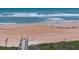 Scenic beach view showcasing direct access, sandy shores, and the tranquil ocean at 8 Ocean Dunes Dr, Ormond Beach, FL 32176