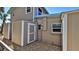 Side view showing three sheds attached to the house with beach view at 8 Ocean Dunes Dr, Ormond Beach, FL 32176