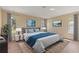 Serene main bedroom with large windows, neutral walls, and a comfortable-looking bed at 825 Wells Dr, South Daytona, FL 32119