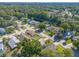 Scenic aerial view of a residential neighborhood with tree-lined streets and well-maintained homes near a river at 929 N Lakewood Ter, Port Orange, FL 32127