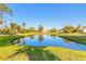 Scenic view of pond with grassy banks and surrounding trees at 929 N Lakewood Ter, Port Orange, FL 32127