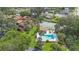 Aerial view showcasing the community pool, tennis courts, and lush landscaping of this well-maintained neighborhood at 115 Oaks Ct # 115, Sanford, FL 32771