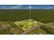Wide aerial view highlighting the home and lot in a lush, private, natural setting at 140 Rodeo Rd, Ormond Beach, FL 32174
