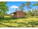 Rustic barn set on a spacious green lot, offering potential for various agricultural or storage uses at 140 Rodeo Rd, Ormond Beach, FL 32174