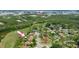 Neighborhood aerial view showcasing lush landscaping and proximity to Daytona International Speedway at 160 Point O Woods Dr, Daytona Beach, FL 32114