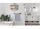 Bright bathroom boasts modern fixtures, shiplap walls, and stylish decor at 160 Point O Woods Dr, Daytona Beach, FL 32114