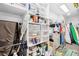 Well-organized storage room with custom shelving, offering ample space for household items and seasonal decor at 160 Point O Woods Dr, Daytona Beach, FL 32114