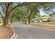 Neighborhood street view featuring a canopy of mature trees lining the roadway and sidewalks at 1637 Bent Oaks Blvd, Deland, FL 32724