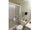 This bathroom includes a shower and a toilet for everyday convenience at 1640 Juno Trl # 103F, Astor, FL 32102