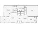 Detailed floor plan of home showcasing layout of bedrooms, kitchen, living spaces, and garage at 201 Dyson Dr, Deland, FL 32724