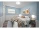 Inviting bedroom features stylish decor, a cozy bed, and wood-look flooring, creating a comfortable space at 2226 Sherwood Dr, South Daytona, FL 32119