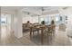 Bright dining room featuring tile flooring, and ocean views at 2987 S Atlantic # 1403, Daytona Beach Shores, FL 32118