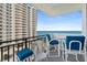 Relaxing balcony with ocean views and comfortable seating arrangement at 2987 S Atlantic # 606, Daytona Beach Shores, FL 32118