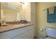 Bright bathroom features modern vanity, neutral countertop, and a clean, inviting design at 3170 Ocean Shore Blvd # 5010, Ormond Beach, FL 32176