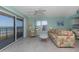 Living room with a beach view through a sliding glass door and plenty of natural light at 3170 Ocean Shore Blvd # 5010, Ormond Beach, FL 32176