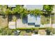 Aerial view highlighting lot lines of a house with a detached garage and driveway at 355 Hartford Ave, Daytona Beach, FL 32118