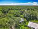 Aerial shot features a charming home with lush landscaping, mature trees, and surrounding neighborhood at 4073 N Chinook Ln, Ormond Beach, FL 32174