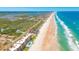 Scenic aerial shot of beachfront properties along a stunning coastline with beautiful ocean views at 4427 S Atlantic Ave, Port Orange, FL 32127
