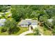 Aerial view of a home with mature trees with lush landscaping creating a private, serene environment at 556 N Beach St, Ormond Beach, FL 32174