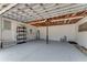 Spacious garage with a newly epoxied floor and a walk-out door at 556 N Beach St, Ormond Beach, FL 32174