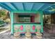 Charming outdoor bar features barstool seating and ample counter space, ideal for entertaining at 61 E Bayshore Dr, Port Orange, FL 32127
