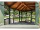 Charming gazebo with wood ceiling and railings, offering seating and views of the surrounding greenery at 700 Spring Cavern Ave, Orange City, FL 32763