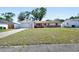 Well-kept single-Gathering home with a green lawn, white garage door, and complemented by decorative brick accents at 920 Trafalgar St, Deltona, FL 32725