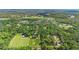 Expansive aerial view of the property showcasing vineyard rows, dense trees, and nearby bodies of water, emphasizing its vastness at 1056 Reynolds Rd, De Leon Springs, FL 32130