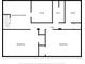 Basement floor plan featuring a recreation room, bedrooms, a bathroom and hall at 1056 Reynolds Rd, De Leon Springs, FL 32130