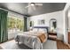 Comfortable bedroom featuring a large window, cozy bed, and modern decor for a relaxing ambiance at 1469 Broken Oak Dr # 43A, Winter Garden, FL 34787