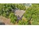 Aerial view of a single-Gathering home surrounded by lush trees and mature landscaping at 2885 Newmark Dr, Deltona, FL 32738