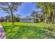Expansive backyard showcases the lush green lawn and mature trees at 2894 Hardy Ave, New Smyrna Beach, FL 32168