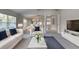 Bright living room showcasing neutral walls, plush carpeting, and modern furnishings at 438 Harbour Town Ln, Ormond Beach, FL 32174
