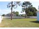 Large fenced backyard with expansive green lawn and mature trees at 4611 Se 32Nd Pl, Ocala, FL 34480