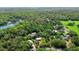 Stunning aerial perspective showing the property situated among dense trees near a lake at 5635 Burts Park Rd, De Leon Springs, FL 32130