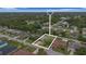 Drone shot highlighting property outline, neighborhood, and lush greenery at 901 Vicksburg St, Deltona, FL 32725